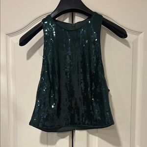 H&M Green Sequin Sleeveless Tank Top